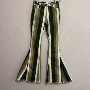 Altar'd State Multicolor Striped Flare Jeans